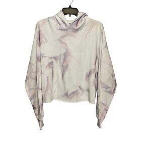 J.o&co crop hoodie sweatshirt white/pink tie-dye size G/L